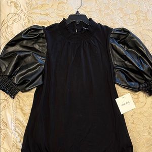 BRAND NEW Black Leather Blouse